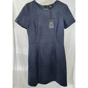 ABS Collection Navy Suede Dress‎ Size 6 NWT
